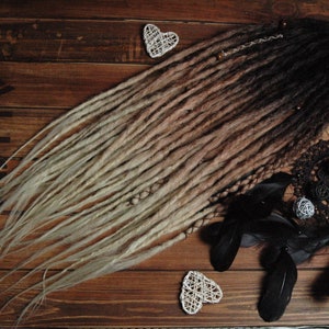 Set of natural look synthetic double ended dreads accent dreads custom dreadlocks black brown blonde autumn Halloween