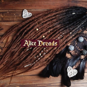 Natural look synthetic double single ended dreads accent custom ombre dreadlocks black brown
