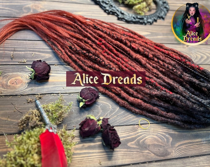 Crochet Dreadlock Extensions: Synthetic Dreads with Braids, Black Red Auburn Hair