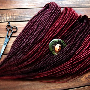 Set of synthetic double ended dreads full set custom dreads dreadlocks burgundy burgund red natural look dreads