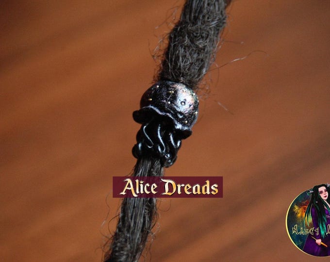 Bead for dreads dreadlock jewelry polymer clay Jellyfish beads for dreadlocks