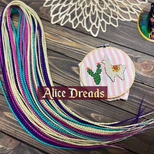 Braids for hair synthetic dreadlock extensions Dark blue, azure, victorian,  rose, light pink dark brown dreads