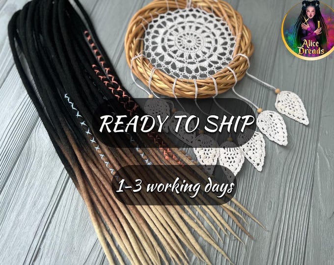 15 DE Ombre Wool Dreads: Black, Brown, Blonde, Double Ended dreadlocks