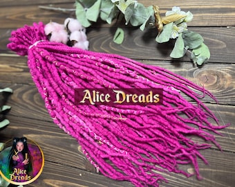 Curly Wool Dreads: Hot Pink, Gold Accents, Bright DE or SE luxury style locks