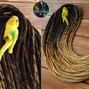 Hair extensions synthetic double ended dreads black brown blonde natural look thin dreadlocks image 3