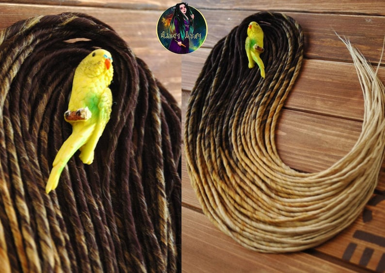 Hair extensions synthetic double ended dreads black brown blonde natural look thin dreadlocks image 3
