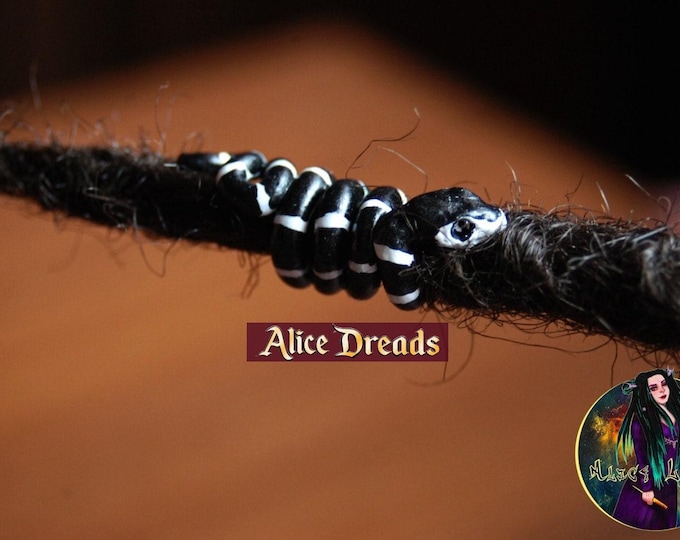 Snake Dreadlock Bead: Polymer Clay Hair Jewelry