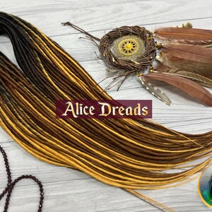 Rastas Conjunto de rastas sintéticas finas Amber Tree extensiones de cabello rubio amarillento rubio dorado y negro ombré marrón