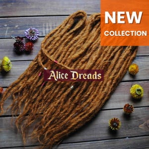 Red Amber crochet double ended DE dreads for full head full set orange