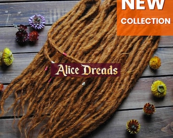 Red Amber crochet double ended DE dreads for full head full set orange