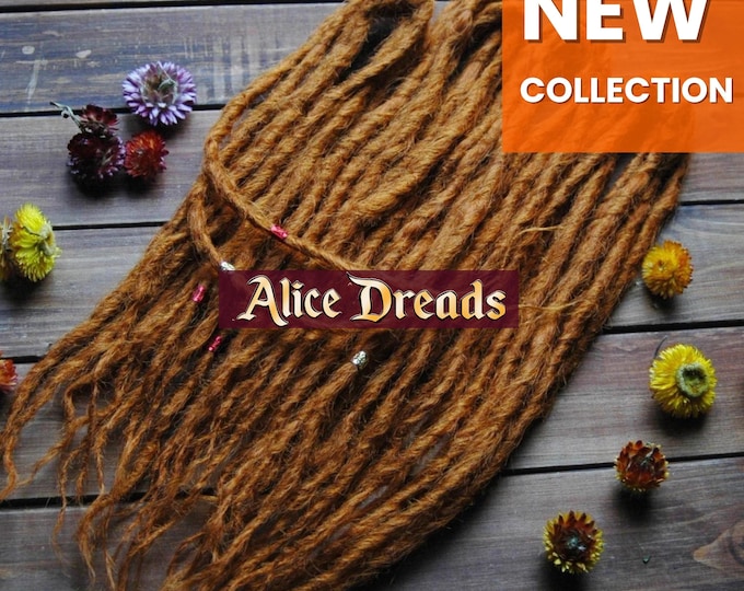 Red Amber crochet double ended DE dreads for full head full set orange
