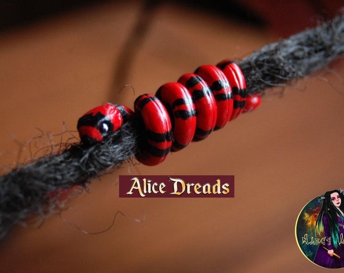 Spiral Red Snake Dreadlock Accessories Dread Charm for Gift