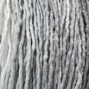 Full set of white silver gray grey shades long crochet synthetic double ended DE dreads natural dreadlocks full head hair extensions grey image 6