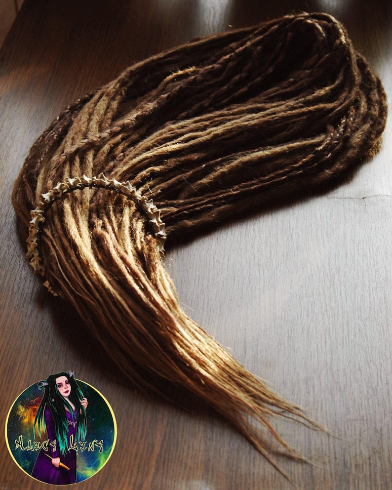 Crochet Synthetic Dreadlocks: Light Brown to dark Blonde Dreads image 3