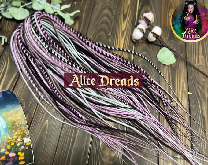 Burgundy, pink Lavender, platinum Blonde Synthetic Dreads: Double or Single Ended Extensions with twists