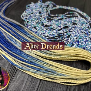 Blue Grey Blonde Dread and Braid Extensions Faux Dreads