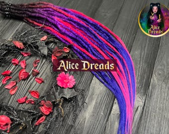 Crochet Synthetic Dreads "Punky locks": Black, Hot Pink, Purple, Blue Hair Extensions