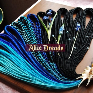 Black dreadlock extensions Double Ended Synthetic Dreads by AliceDreads