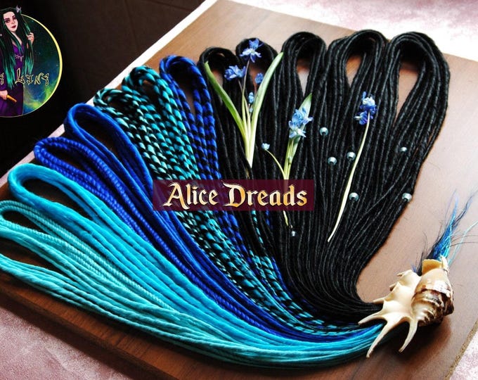 Black dreadlock extensions Double Ended Synthetic Dreads by AliceDreads