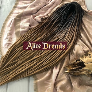 Full set ombre DE dreads and braids black -> brown -> sahara blonde hair accessories extensions double ended dreadlocks