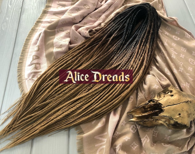 Ombre DE/SE Synthetic Dreads: Black, Brown, Sahara Blonde Hair Extensions Dreadlocks