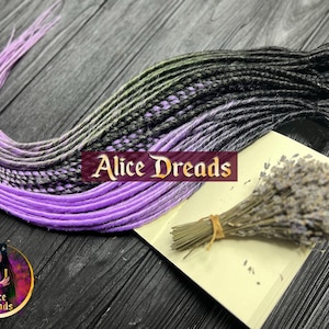 Ombre Synthetic Dreadlock Extensions: Black, Green, Lavender, silver grey Dreads