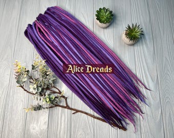 Purple Wool Dreadlock Extensions: Violet Pink Dreads