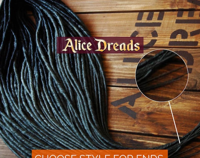 Black & Dark Gray Ombre Synthetic Dreadlock Extensions - Thin Twisted Dreads