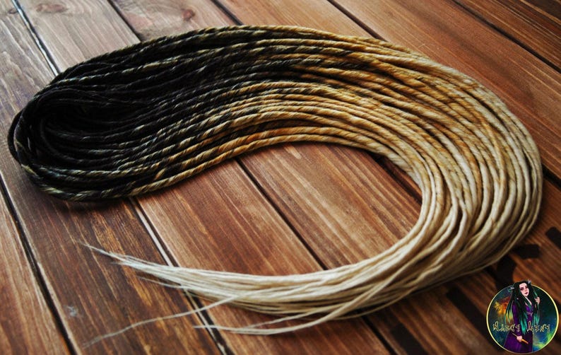 Hair extensions synthetic double ended dreads black brown blonde natural look thin dreadlocks image 2