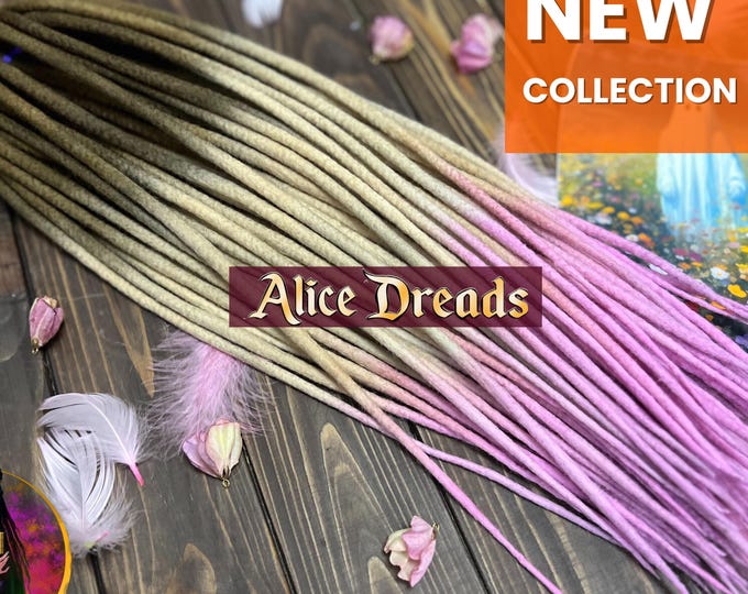 Ombre Wool Dreads "Macaroon" : Brown, Blonde & Pink - DE/SE Accents for blondies