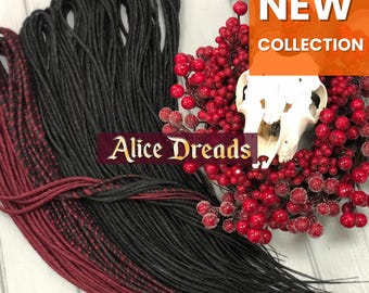 Ombre synthetic dreads double ended or single ended dreadlocks black burgundy twists