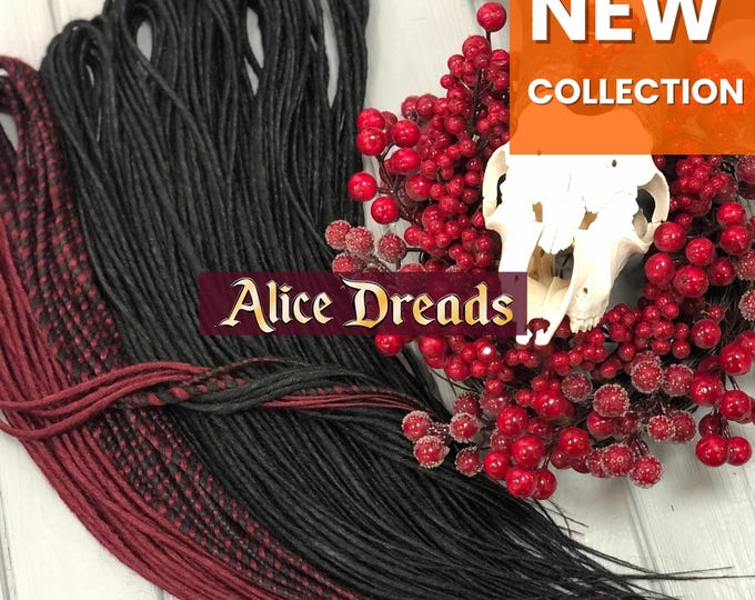 Ombre synthetic dreads double ended or single ended dreadlocks black burgundy twists