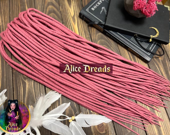 Wool Dread Extensions: Flamingo Pink Hair Dreads