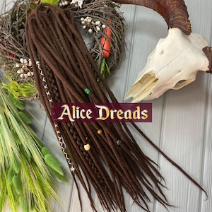 Dreads Full Set of wool dreadlock extensions brown double ended boho dreadlocks for wedding princess