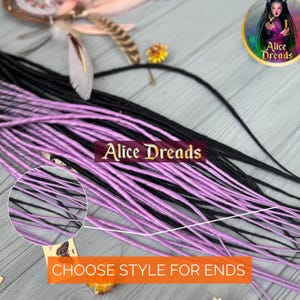Extension per dreadlocks sintetici viola e neri: capelli sottili da festival