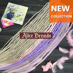 Dreadlocks sintetici all'uncinetto: extension per capelli biondo platino, rosa e lavanda