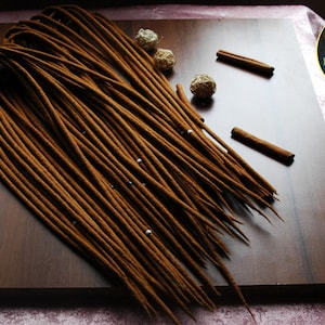 Brown wool dreadlock extensions dreads set by AliceDreads