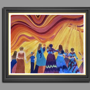 En el mérito de las mujeres justas, decoración de pared judía, regalo de boda judío, arte de mujeres judías