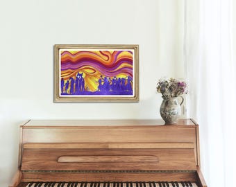 Jewish Art Print, We Will Dance Again, Celebration of Israel