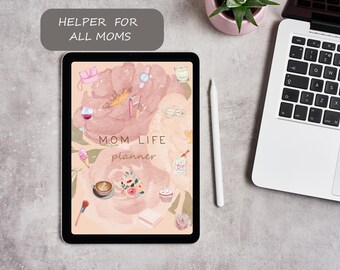 Mom Life Digital Planner: Canva modificabile, con collegamento ipertestuale (uso commerciale)