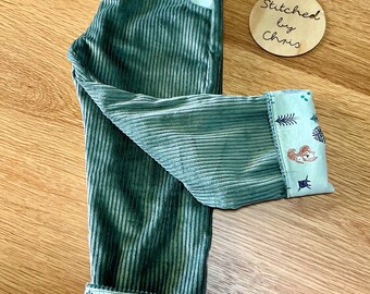 Toddler Corduroy Pants: Elastic Waist, Lined Winter Trousers, size 3