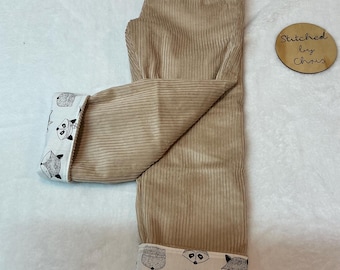 Toddler Corduroy Pants: Lined Winter Trousers, Elastic Waist, Size 4