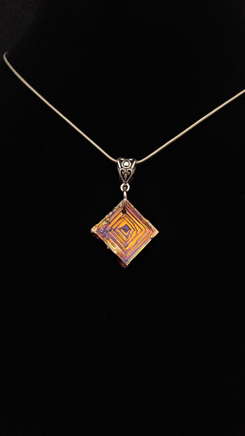 Bismuth Crystal Pendant necklace pendant crystal luminescent rainbow rare jewelry