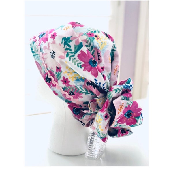 Head Scarf for Chemo Patients, Floral and Berry, Woman’s Chemo Hat, Chemo Gift