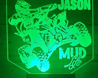 Personalized ATV Night Light: 4-Wheeler LED Lamp, Racing Decor