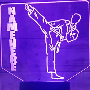 Martial Arts Karate LED Lamp | Karate Decor | Martial Arts Light | Karate Night Light | Karate Lamp | Self Defense Gift Idea | Male Karate