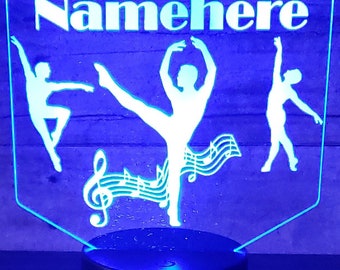 Personalized Ballet Dancer LED Night Light: 16-Color Remote Control Lamp