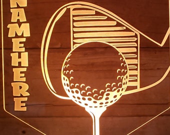 Personalized Golf LED Lamp: Color Changing Golf Fan Gift