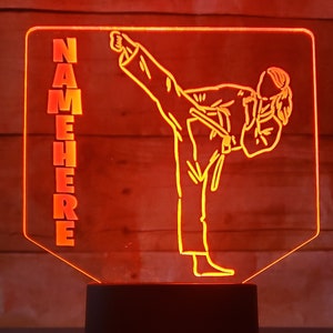 Martial Arts Karate LED Lamp | Karate Decor | Martial Arts Light | Karate Night Light | Karate Lamp | Self Defense Gift Idea | Female Karate