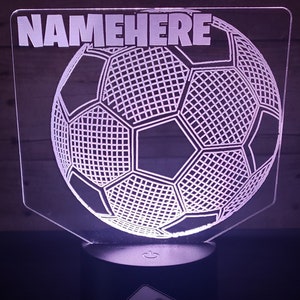 Soccer Ball with Personalized Name | Soccer Decor | Soccer Light | Soccer Fan Night Light | Soccer Ball Lamp | Custom Lamp | Soccer fan Gift